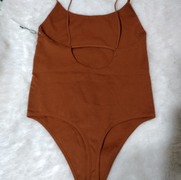 3 piece Forever 21 Bodysuits/ Apple Green-Burgundy-Copper Brown/ SZ M and L/ NWT - Picture 7 of 11